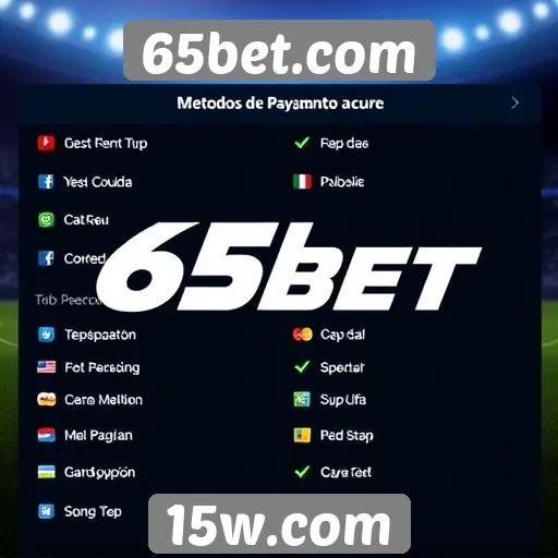 Métodos de pagamento aceitos no 65bet.com
